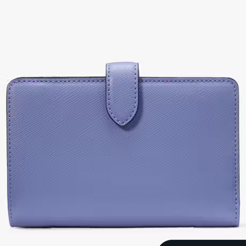 NWT Kate Spade Madison Medium Compact Bifold WalletEVENING BLUE IRIS - Picture 2 of 3
